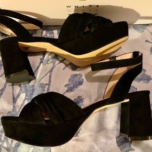 White House Black Market Black Platform Sandals sz 7